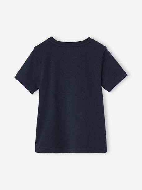 Jongensshirt met motief in omkeerbare pailletten Basics blauwgroen+ecru+nachtblauw+oceaanblauw+wit - vertbaudet enfant 