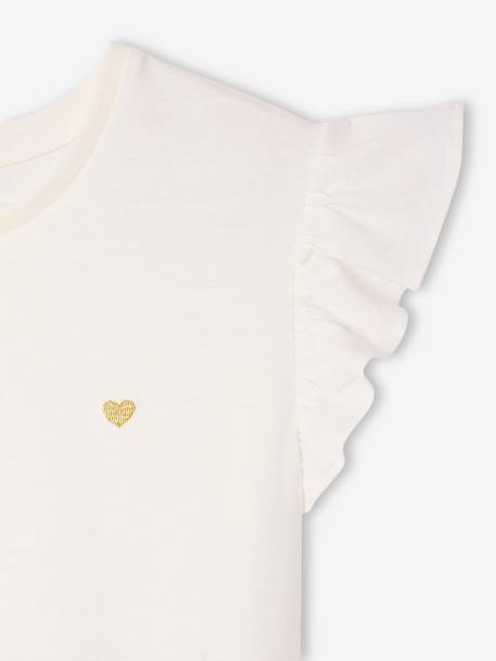Meisjesjurk met 2-in-1 effect ecru+indigoblauw+lichtroze+roze, gestreept - vertbaudet enfant 