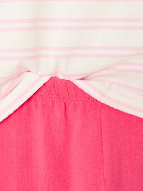Set van 2 pyjama's Basics meisje Flower power fuchsia - vertbaudet enfant 