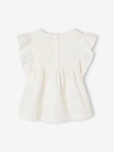Nette kanten blouse voor meisjes wit - vertbaudet enfant 