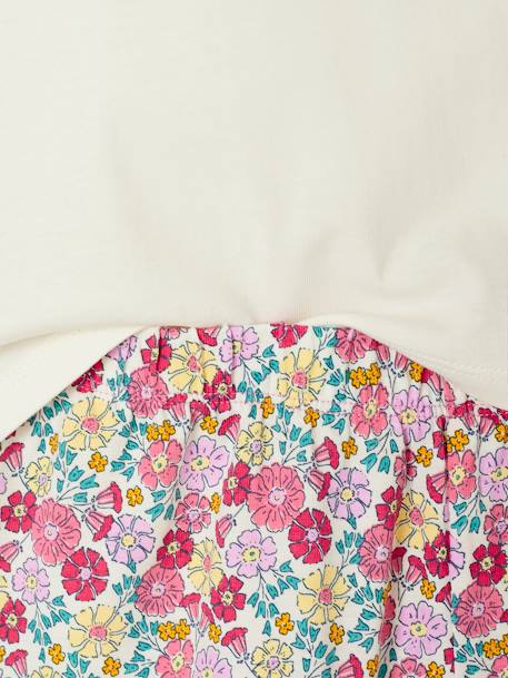 Set van 2 pyjama's Basics meisje Flower power fuchsia - vertbaudet enfant 