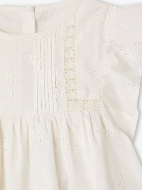 Nette kanten blouse voor meisjes wit - vertbaudet enfant 