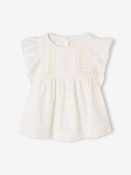 Nette kanten blouse voor meisjes wit - vertbaudet enfant 