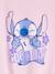 T-shirt met knoop 'Good day' Disney® Stitch korte mouwen lila (poederkleur) - vertbaudet enfant 