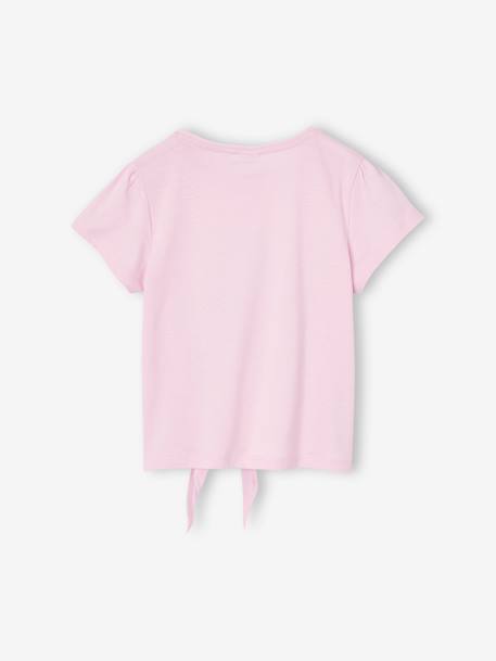 T-shirt met knoop 'Good day' Disney® Stitch korte mouwen lila (poederkleur) - vertbaudet enfant 