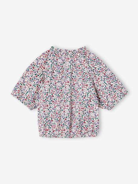 Crop top voor meisjes ecru+koraal+saliegroen - vertbaudet enfant 