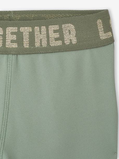 Meisjes sportset sweatshirt met goudmotief + legging saliegroen - vertbaudet enfant 