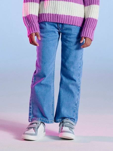Uitlopende meisjesjeans middenblauw - vertbaudet enfant 