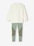 Meisjes sportset sweatshirt met goudmotief + legging saliegroen - vertbaudet enfant 