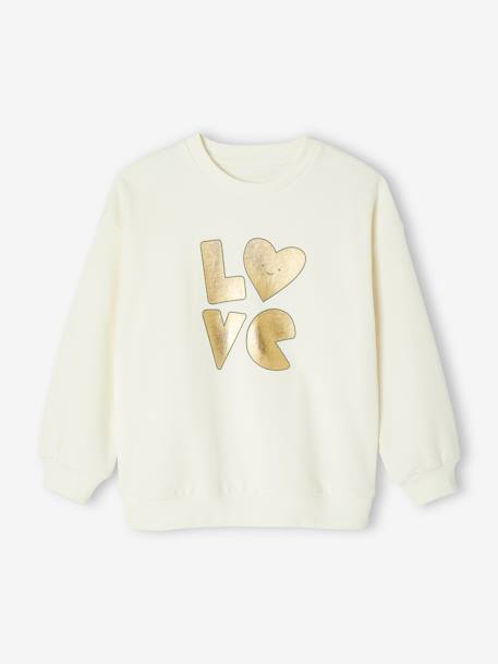 Meisjes sportset sweatshirt met goudmotief + legging saliegroen - vertbaudet enfant 
