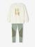 Meisjes sportset sweatshirt met goudmotief + legging saliegroen - vertbaudet enfant 