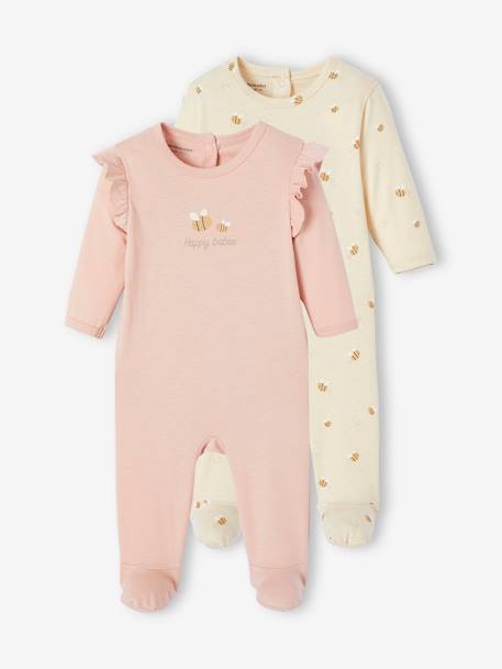 Set van 2 slaappakjes bijen rozen - vertbaudet enfant 