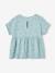 Meisjesblouse met print van katoengaas beige+grijsblauw - vertbaudet enfant 