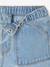Meisjesshort van jeanstof Basics lichtblauw+middenblauw+ongewassen denim - vertbaudet enfant 
