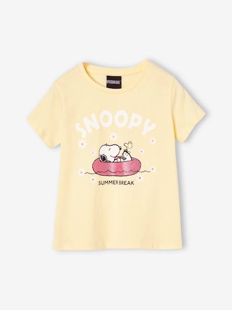 Mädchen Sommer-Schlafanzug PEANUTS SNOOPY mit Blumen pastelgeel - vertbaudet enfant 