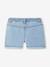 Meisjesshort van jeanstof Basics lichtblauw+middenblauw+ongewassen denim - vertbaudet enfant 
