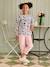 Meisjesblouse met ruches met bloemenprint ecru+marineblauw+wit, bedrukt - vertbaudet enfant 
