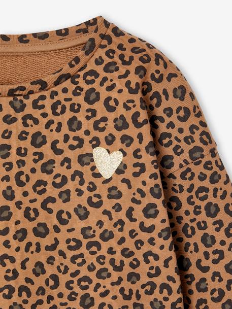 Meisjessweater met luipaardprint capsulecollectie moeder-dochter ENVIE DE FRAISE beige+donkergrijs - vertbaudet enfant 