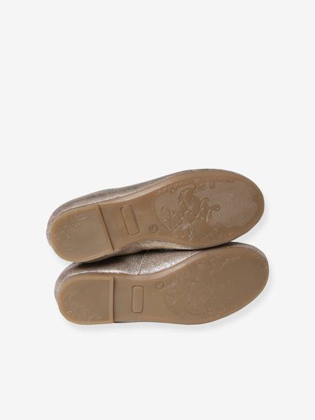 Glanzende leren ballerina's voor meisjes, collectie kleuterschool 6337+6397 - vertbaudet enfant 
