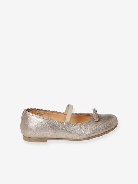 Glanzende leren ballerina's voor meisjes, collectie kleuterschool 6337+6397 - vertbaudet enfant 
