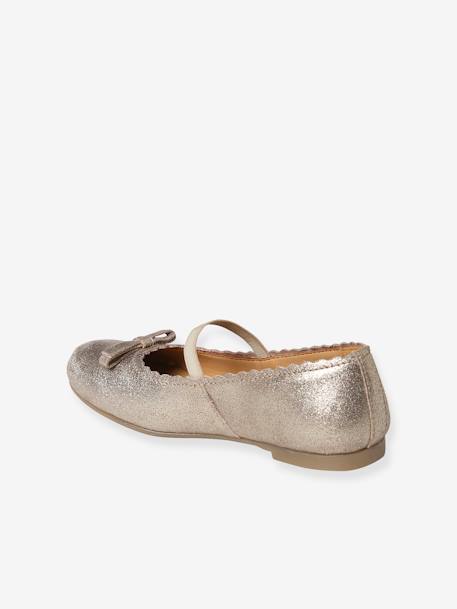 Glanzende leren ballerina's voor meisjes, collectie kleuterschool 6337+6397 - vertbaudet enfant 