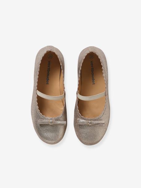 Glanzende leren ballerina's voor meisjes, collectie kleuterschool 6337+6397 - vertbaudet enfant 