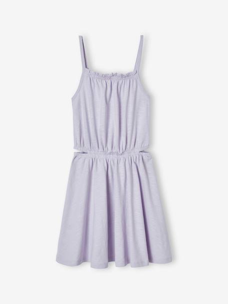 Jurk met gedetailleerde schouderbandjes voor meisjes lavendel - vertbaudet enfant 
