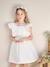 Nette jurk met gouden riem rouge+wit - vertbaudet enfant 