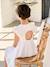 Ceremoniejurk met twee materialen in broderie anglaise en tule voor meisjes wit - vertbaudet enfant 