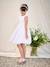 Ceremoniejurk met twee materialen in broderie anglaise en tule voor meisjes wit - vertbaudet enfant 