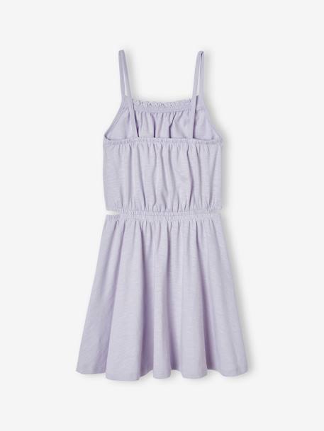 Jurk met gedetailleerde schouderbandjes voor meisjes lavendel - vertbaudet enfant 