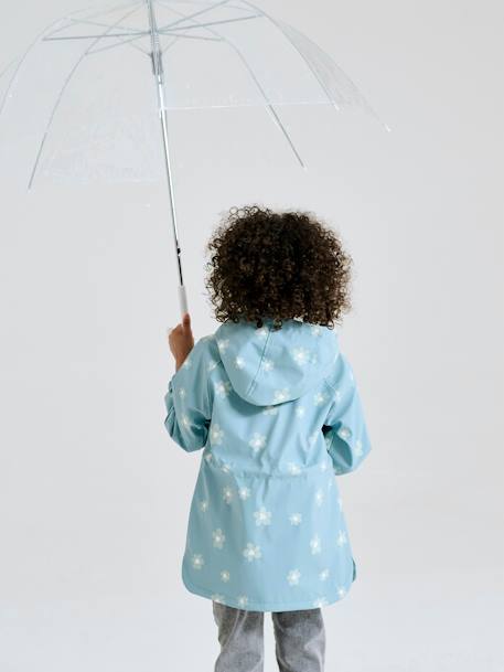Regenjas met magische stippen voor meisjes bedrukte salie+hemelsblauw+lichtroze+rouge+rozen - vertbaudet enfant 