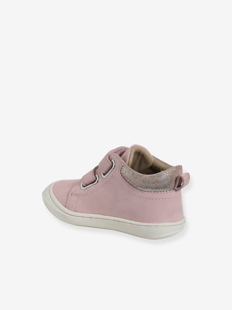 Zachte lederen baby-slofjes voor de eerste stapjes beige, bedrukt+blauw, bedrukt+brons+goud+groen, bedrukt+oudroze+roze (poederkleur)+roze, bedrukt+rozen+turquoiseblauw+veel roze+zachtpaars - vertbaudet enfant 