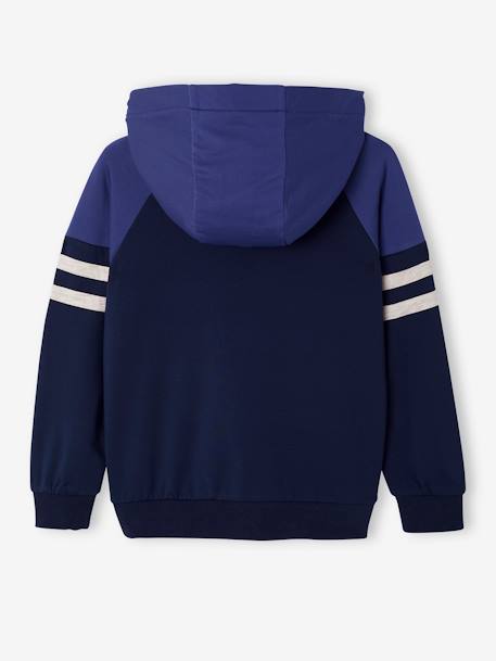 Sportsweater met raglanmouwen en ritssluiting voor jongens groen+marineblauw+pecannoot - vertbaudet enfant 