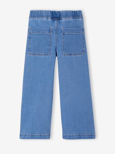 Wijde tregging voor meisjes van denim denimgrijs+donkerblauw+lichtblauw+middenblauw - vertbaudet enfant 