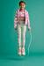 Sport sweatshirt met rits en bloemenprint in technisch materiaal antraciet+ecru+groen, bedrukt+oudroze - vertbaudet enfant 