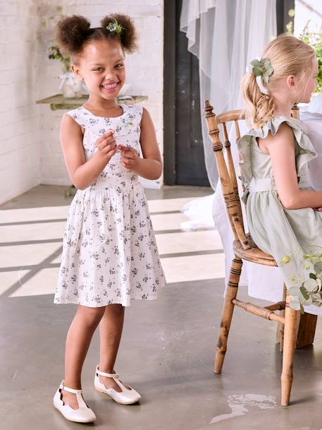 Jurk met bloemenprint wit - vertbaudet enfant 