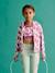 Sport sweatshirt met rits en bloemenprint in technisch materiaal antraciet+ecru+groen, bedrukt+oudroze - vertbaudet enfant 