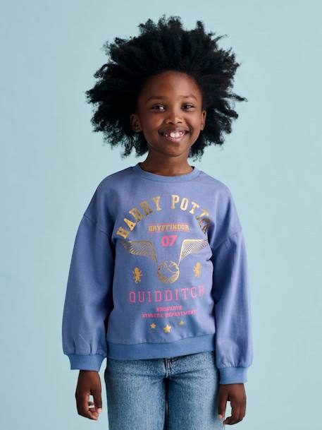 Mädchen Sweatshirt HARRY POTTER mit goldenem Schnatz chambrayblauw - vertbaudet enfant 