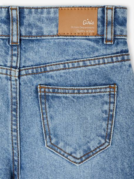 Wijde meisjesjeans medium lichaamsbouw denimgrijs+donkerblauw+lichtblauw+middenblauw - vertbaudet enfant 