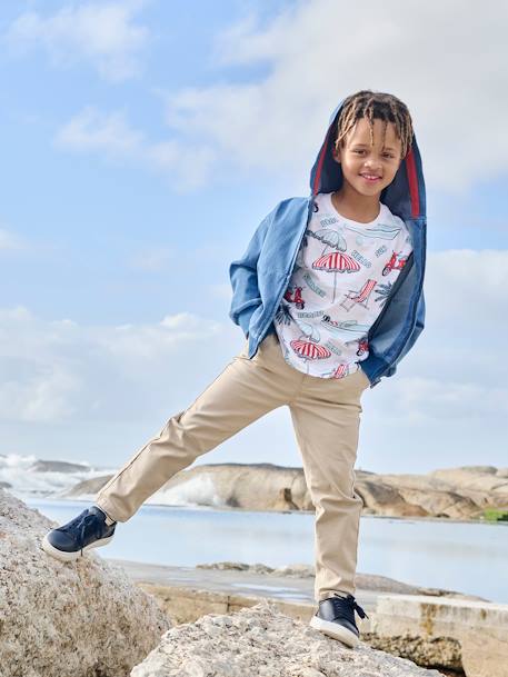 Leren kindersneakers marineblauw+wit - vertbaudet enfant 