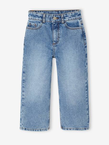 Wijde meisjesjeans medium lichaamsbouw denimgrijs+donkerblauw+lichtblauw+middenblauw - vertbaudet enfant 