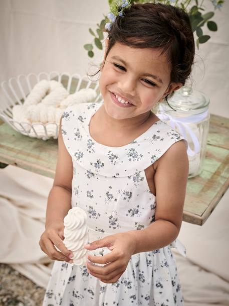 Jurk met bloemenprint wit - vertbaudet enfant 