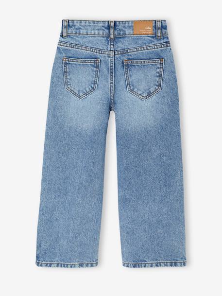 Wijde meisjesjeans medium lichaamsbouw denimgrijs+donkerblauw+lichtblauw+middenblauw - vertbaudet enfant 
