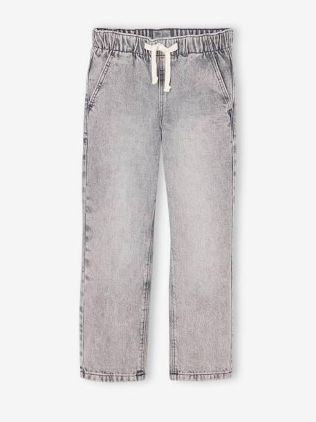 Wijde jongensbroek, eenvoudig aan te trekken gebleekt denim+grijs+ongewassen denim+stone - vertbaudet enfant 