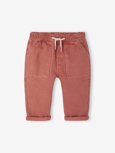 Pantalon met elastische taille voor baby's klei - vertbaudet enfant 