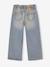 Wijde meisjesjeans blauw+denimgrijs+gebleekt denim+middenblauw+ongewassen denim+stone+zwart denim - vertbaudet enfant 