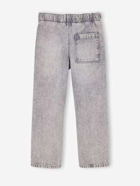 Wijde jongensbroek, eenvoudig aan te trekken gebleekt denim+grijs+ongewassen denim+stone - vertbaudet enfant 