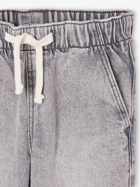 Wijde jongensbroek, eenvoudig aan te trekken gebleekt denim+grijs+ongewassen denim+stone - vertbaudet enfant 