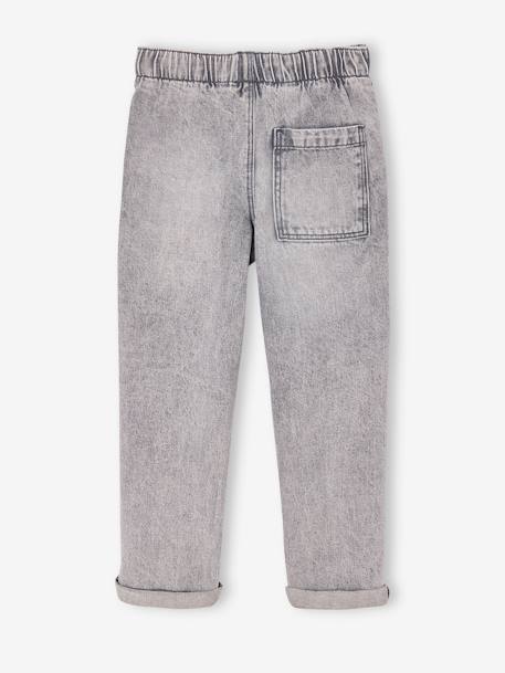 Wijde jongensbroek, eenvoudig aan te trekken gebleekt denim+grijs+ongewassen denim+stone - vertbaudet enfant 